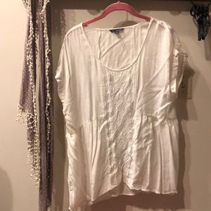 White babydoll blouse size xl